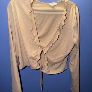 Fashion Nova Beige Ruffle Two piece set